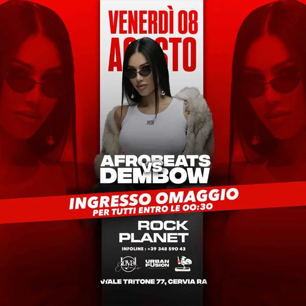 AFROBEATS vs DEMBOW @ Rock Planet 08 Agosto 2025