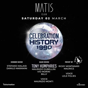 HISTORY 1990 - TONY HUMPHRIES @ Matis Club 02 Marzo 2024
