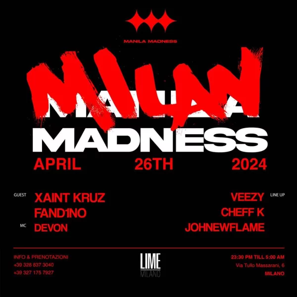 MANILA MADNESS @ Lime Milano 26 Aprile 2024