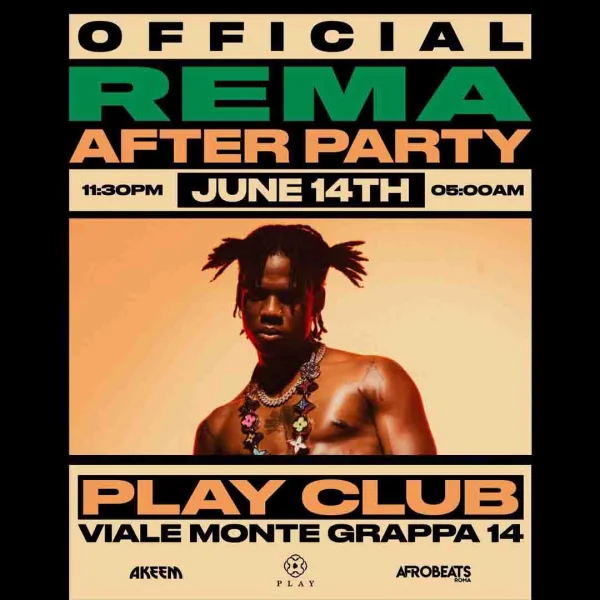 REMA OFFICAL AFTER PARTY - Saturday at PLAY CLUB