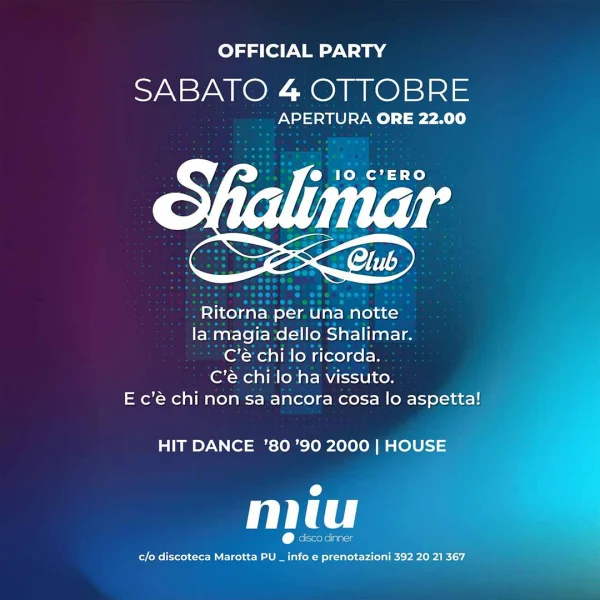 Remember Shalimar @ Miu disco