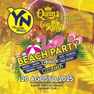 Yellow Night - Beach Party + Club Party Mercoledi' @CARNABY